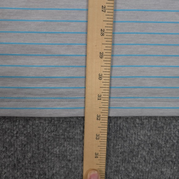 Johnnie O Polo Shirt Mens Large Grey Striped Newton Performance Golfing Prep - Picture 10 of 10